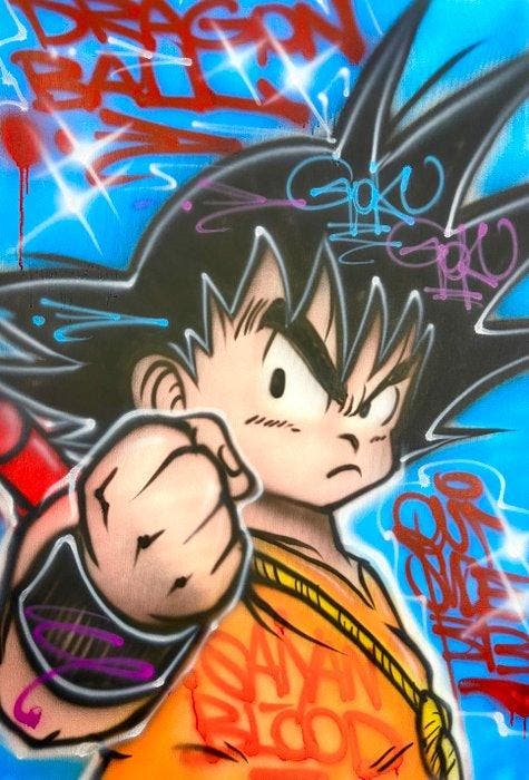 Outside313 - Goku - Saiyan Blood - Dragon Ball, Antiek en Kunst, Kunst | Schilderijen | Modern