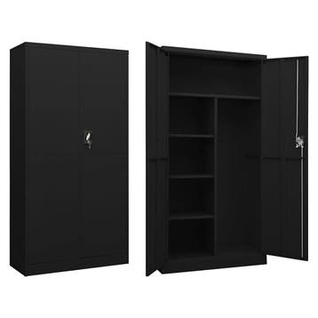 vidaXL Lockerkast 90x40x180 cm staal zwart, Verzenden, Nieuw
