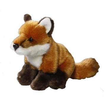 Pluche zittende vos knuffel - 17 cm - knuffelvos, Verzenden, Nieuw