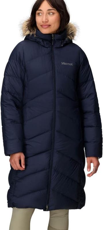Marmot Winterjas Dames Donkerblauw | Laatste Stuk!, Maat 38/40 (M), Blauw, Zo goed als nieuw, Marmot