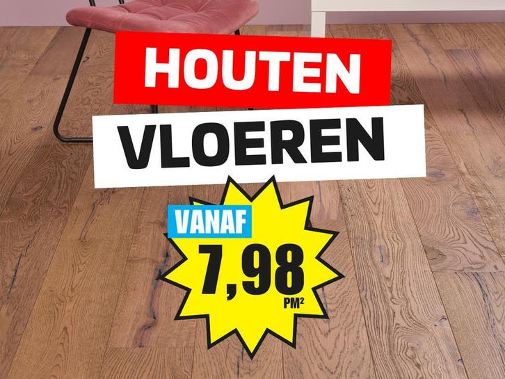 VLOEREN STUNT! Bruin eiken houten vloer 7,98 pm², Doe-het-zelf en Verbouw, Vloerdelen en Plavuizen, 10 tot 30 cm, 50 tot 150 cm