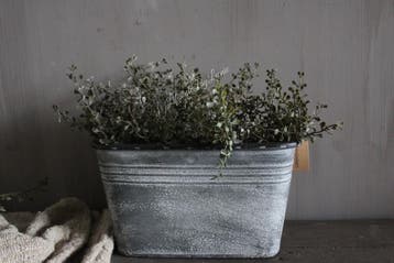 Ovale zinken bloempot 28x18x16cm, Ophalen of Verzenden, Nieuw
