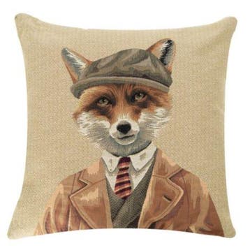 gobelin kussen jagers pet vos 45x45cm, Verzenden, Nieuw