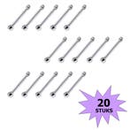 Fako Bijoux - Neuspiercing - Stud - Staafje RVS - Staal -, Sieraden, Tassen en Uiterlijk, Piercings, Verzenden, Nieuw