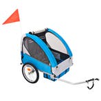 vidaXL Fietstrailer 30 kg grijs en blauw, Verzenden, Nieuw