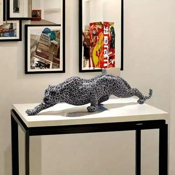 sculptuur, Modern Leopard Sculpture – Stylized Panther