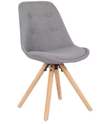 Set van 4 Linnen Eetkamerstoelen – Houten Poten, Huis en Inrichting, Stoelen, Verzenden, Nieuw