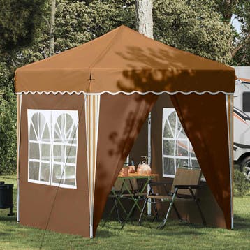 vidaXL Pop-up partytent 195 x 195 x 245 cm Beige Oxford Stof, Verzenden, Nieuw, Partytent