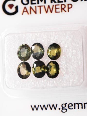Zonder minimumprijs - 6 pcs Groen, Blauw Saffier - 2.72 ct -, Nieuw