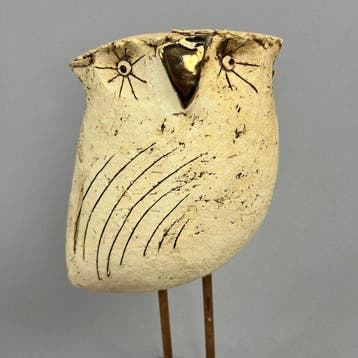 Ewa Budzowska - big -OWL- decorated by 24 carat gold