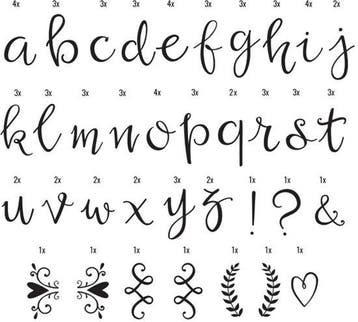 Symbolenset Script voor lightbox A4 &amp; A5, Verzenden