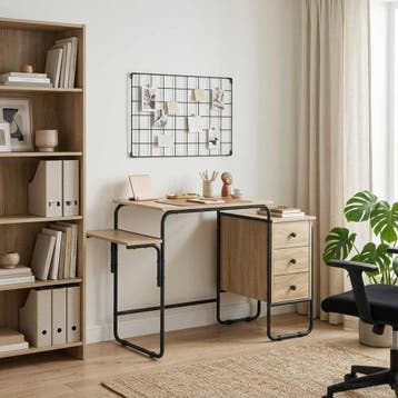 vidaXL Bureau met opbergruimte Sonoma Eiken 120 x 50 x 75 cm, Verzenden, Nieuw
