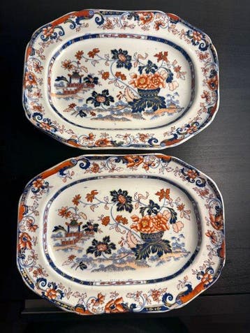 Decoratief dienblad (2) - Minton, Stoke-on-Trent,, Antiek en Kunst