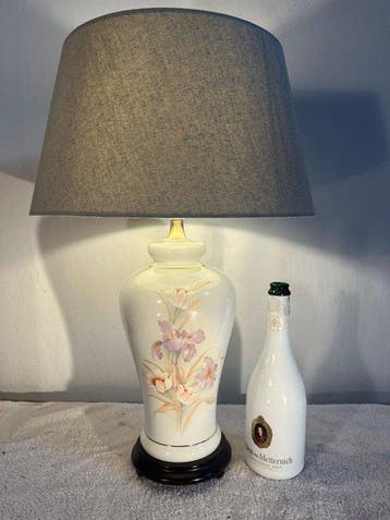 Herda - Tafellamp - Keramiek, Messing, Hout, Textiel