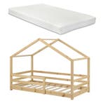 Kinderbed Knätten grenen huisbed met matras 90x200 cm hout, Verzenden, Nieuw