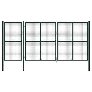 vidaXL Tuinpoort staal 400x200 cm groen, Verzenden, Nieuw