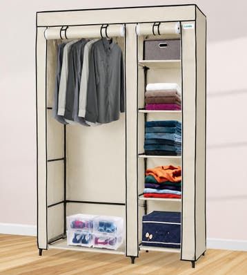 Opvouwbare Kledingkast | Campingkast | 108x44x166cm | Crème, Verzenden, Nieuw