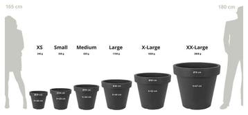 Set van 5 stuks Kunststof Bloempot Antraciet Ø58cm, Tuin en Terras, Bloempotten, Ophalen of Verzenden, Nieuw