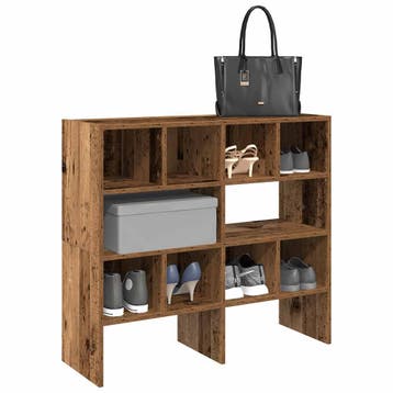 vidaXL Schoenenrekken 2 st stapelbaar 89,5x30x40 cm oud, Kleding | Dames, Kledingrekken, Verzenden, Nieuw