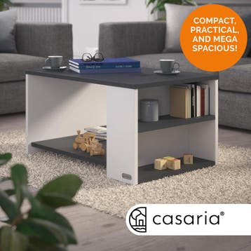 Salontafel Santa Cruz Wit/Antraciet 90x60x50cm (Meubelen), Verzenden