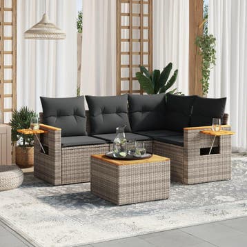 vidaXL Patio Sofa Set 5-zits Grey, Tuin en Terras, Verzenden, Nieuw