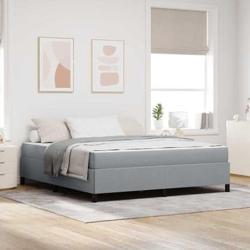 vidaXL Boxspringbed Lichtgrijs 180 x 200 cm Stof, Verzenden, Nieuw, Tweepersoons, Stof
