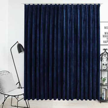 vidaXL Gordijn verduisterend met haken 290x245 cm fluweel, Verzenden, Nieuw, Blauw