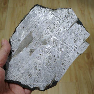 Grote plak ijzermeteoriet uit Altai met fusiecrust, geleverd