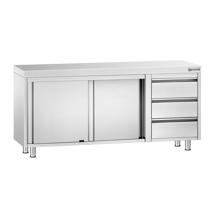 GGM Gastro | Gesloten RVS werktafel PREMIUM - 1800x600mm - |, Zakelijke goederen, Horeca | Meubilair en Inrichting, Nieuw in verpakking