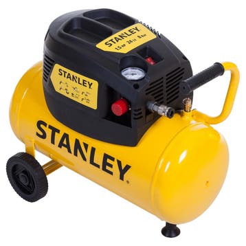 Stanley compressor 8 Bar - 24L - olievrij - D200/8/24 geel/z, Doe-het-zelf en Verbouw, Compressors, 6 tot 10 bar, Nieuw, Ophalen of Verzenden