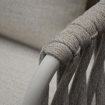 Sarenza stoel bank loungeset 3 delig zand rope latte frame, Tuin en Terras, Ophalen of Verzenden, Nieuw