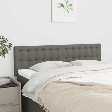 vidaXL Hoofdborden 144x5x78/88 cm stof donkergrijs, Verzenden, Nieuw, Grijs, Stof