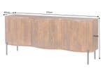 Dressoir GRANDEUR 180 cm 3D retrostijl mangohout bruin met, Huis en Inrichting, Ophalen of Verzenden, Nieuw