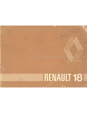1980 RENAULT 18 INSTRUCTIEBOEKJE NEDERLANDS