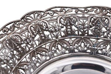Dienblad - Calada - Filigrane - .925 zilver, Antiek en Kunst