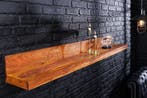 Massieve wandplank MAKASSAR 110 cm bruin sheeshamhout en, Ophalen of Verzenden, Nieuw