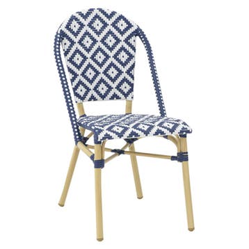 Stoel | MONICA | Aluminium Rotan/Aluminium | Blue | Naturel, Verzenden, Nieuw in verpakking