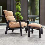 *WOONWINKEL* Brafab Slide Tuin Loungestoel Verstelbaar Zwart, Tuin en Terras, Tuinsets en Loungesets, Verzenden, Nieuw