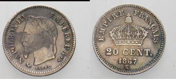 20 Centimes 1867 K Bordeaux Frankreich Napoleon Iii 1852-..., Verzenden