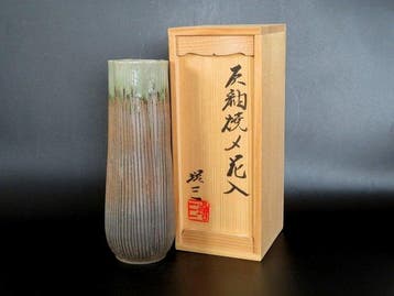 Vaas - Mino Ware J-Kiln Ash-glazed yakishime Bloempot, Antiek en Kunst