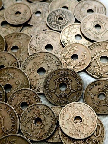 België. 1904-1930 | 76 coins | 5-10-25 centimes | Leopold, Postzegels en Munten