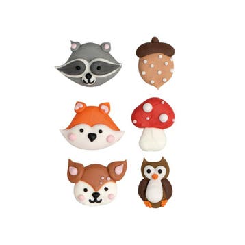 Suikerdecoratie Bos Dieren 3,5-4cm 6st., Hobby en Vrije tijd, Verzenden, Nieuw