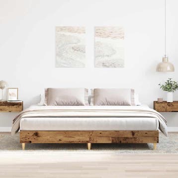 vidaXL Bedframe zonder matras 180x200 cm bewerkt hout oud, Huis en Inrichting, Slaapkamer | Bedden, Eenpersoons, Bruin, Verzenden