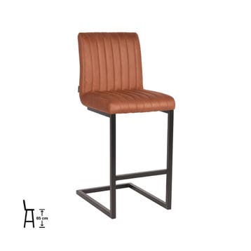 Barkruk Milo | Cognac | Microvezel | Laag LABEL51, Verzenden, Nieuw in verpakking
