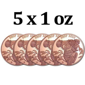 Verenigde Staten. 5 x 1 oz Cryptid Creatures Drop Bear 999