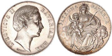 Duitsland Beieren München. Ludwig II. (1864-1886). Taler