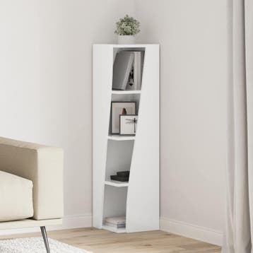 vidaXL Hoekkast 27,5x27x102cm Bewerkt hout Hoogglans wit, Verzenden, Nieuw