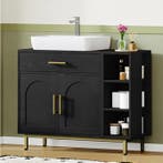 Witte Wastafelkast – Badkamerkast met Lade en Deuren (80 cm), Verzenden, Nieuw