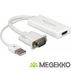 Delock 62460 VGA naar HDMI Adapter met Audio wit, Verzenden, Nieuw