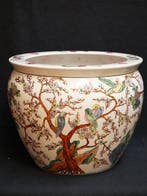 Bloempot - Porselein - Handgeschilderd emaille - groot